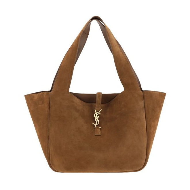 Sac à main cabas Bos Taurus en cuir de veau marron Saint Laurent