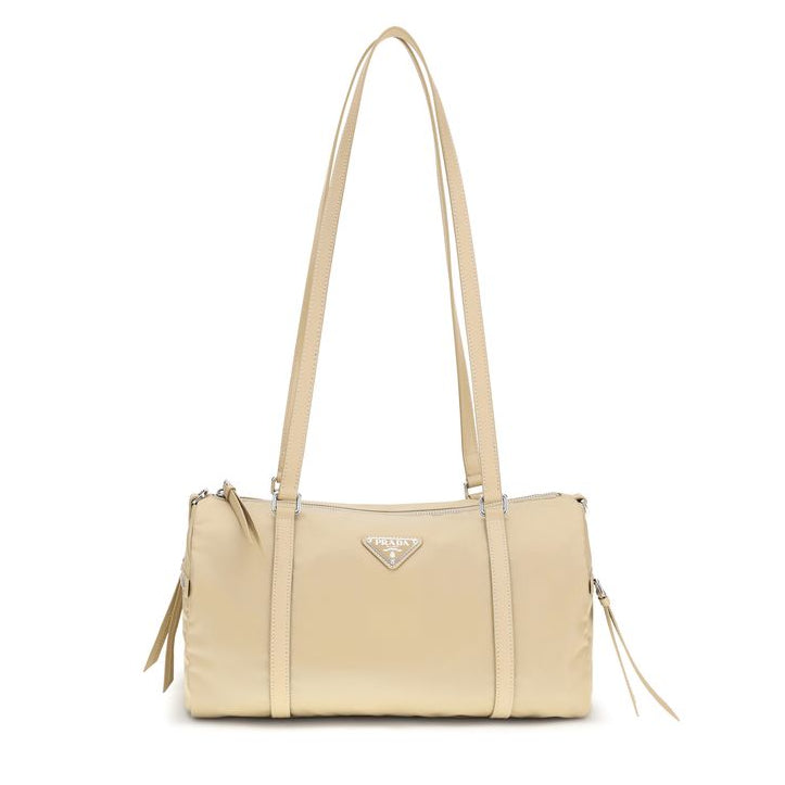 Sac bandoulière beige en polyamide Prada