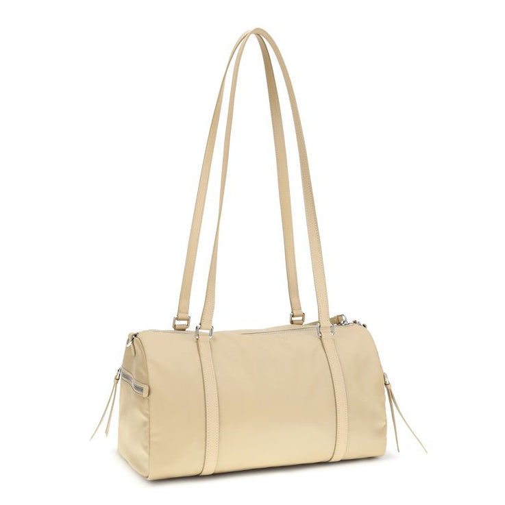 Sac bandoulière beige en polyamide Prada