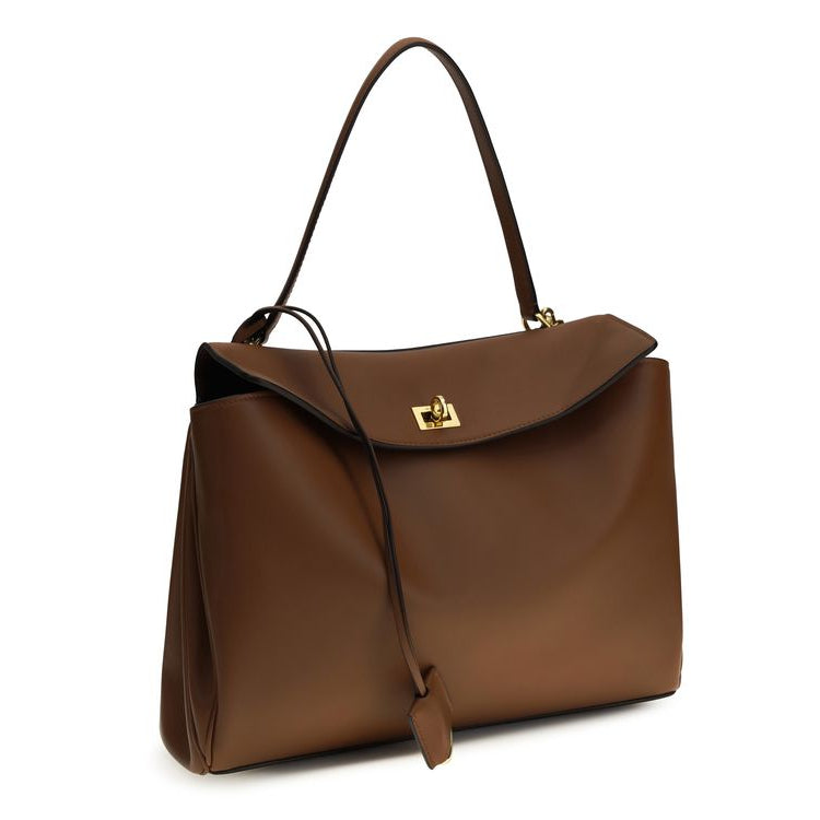 Sac à main Bos Taurus en cuir de veau marron Balenciaga
