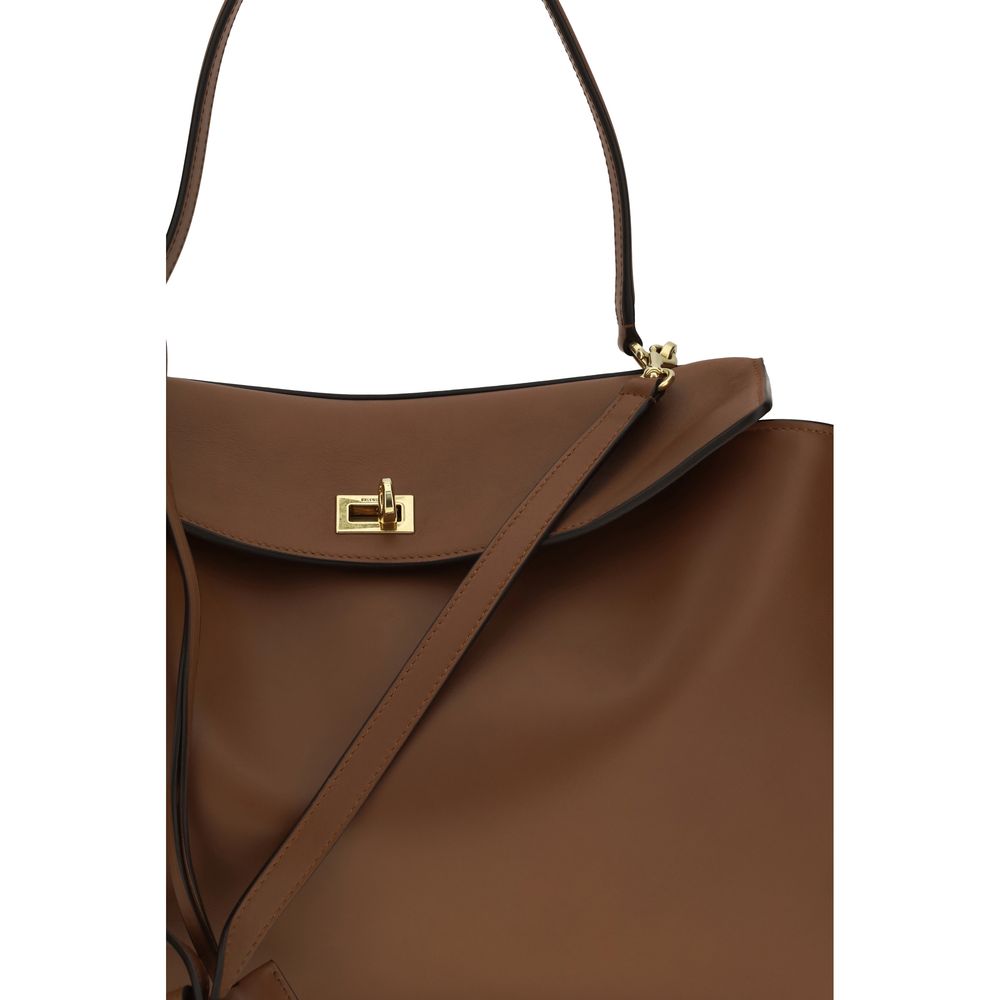 Sac à main Bos Taurus en cuir de veau marron Balenciaga