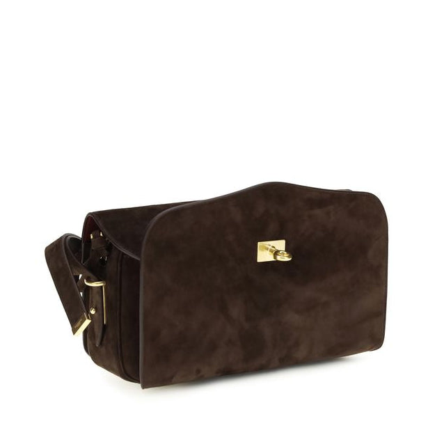 Sac bandoulière Bos Taurus en cuir de veau marron Balenciaga