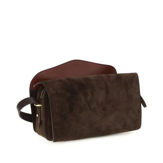 Sac bandoulière Bos Taurus en cuir de veau marron Balenciaga