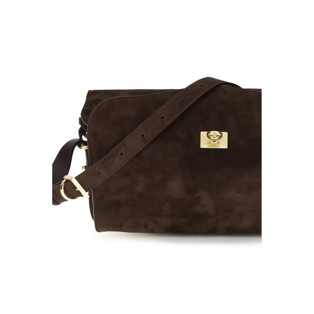 Sac bandoulière Bos Taurus en cuir de veau marron Balenciaga