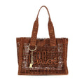 Sac à main cabas en raphia marron Chloé