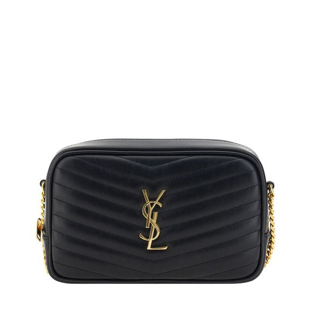 Sac bandoulière Bos Taurus en cuir de veau noir Saint Laurent