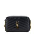 Sac bandoulière Bos Taurus en cuir de veau noir Saint Laurent