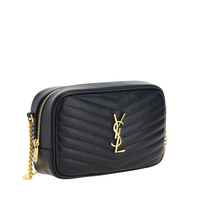 Sac bandoulière Bos Taurus en cuir de veau noir Saint Laurent
