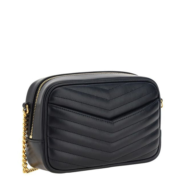 Sac bandoulière Bos Taurus en cuir de veau noir Saint Laurent