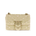 Sac bandoulière en raphia beige Pinko
