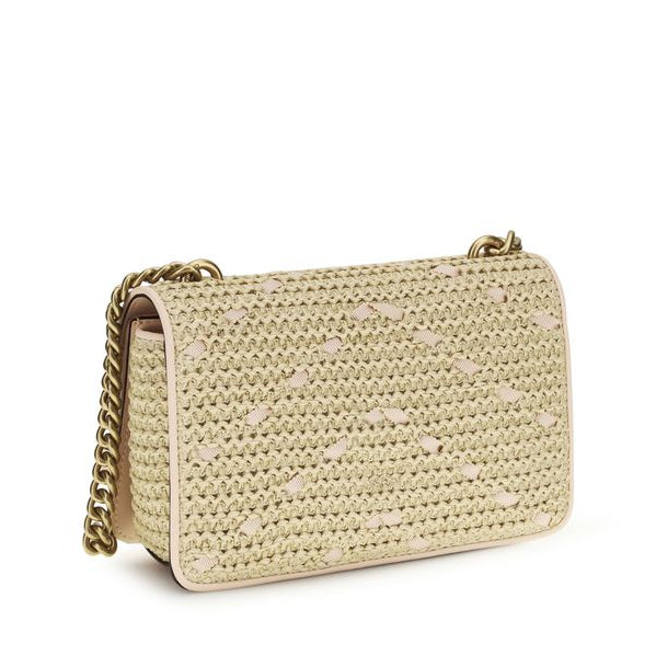 Sac bandoulière en raphia beige Pinko