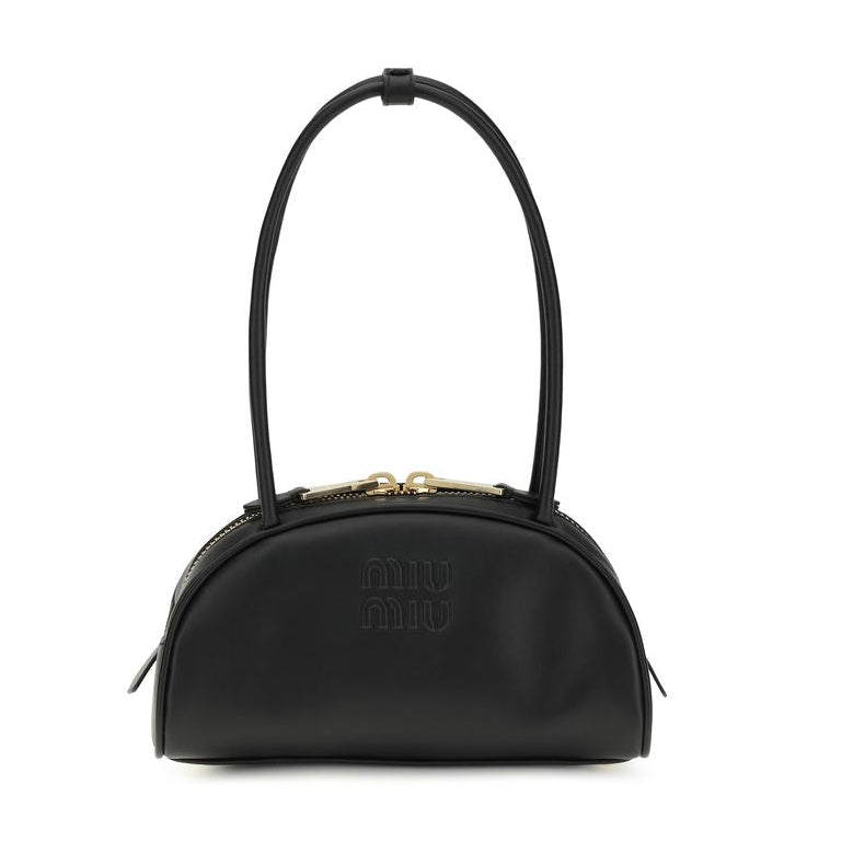 Sac bandoulière Bos Taurus en cuir de veau noir Miu Miu