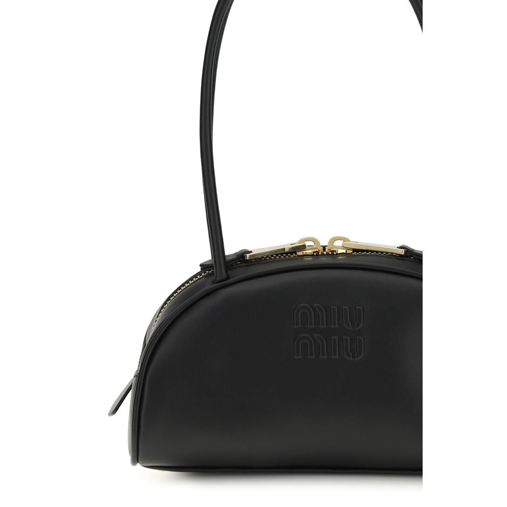 Sac bandoulière Bos Taurus en cuir de veau noir Miu Miu