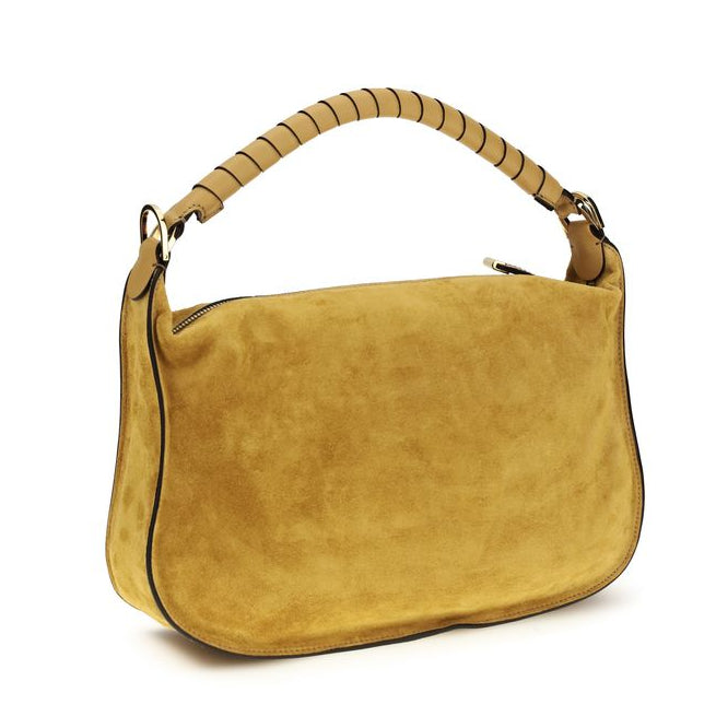 Sac bandoulière Bos Taurus en cuir de veau beige Chloé