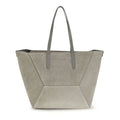 Sac à main cabas Bos Taurus en cuir de veau gris Brunello Cucinelli