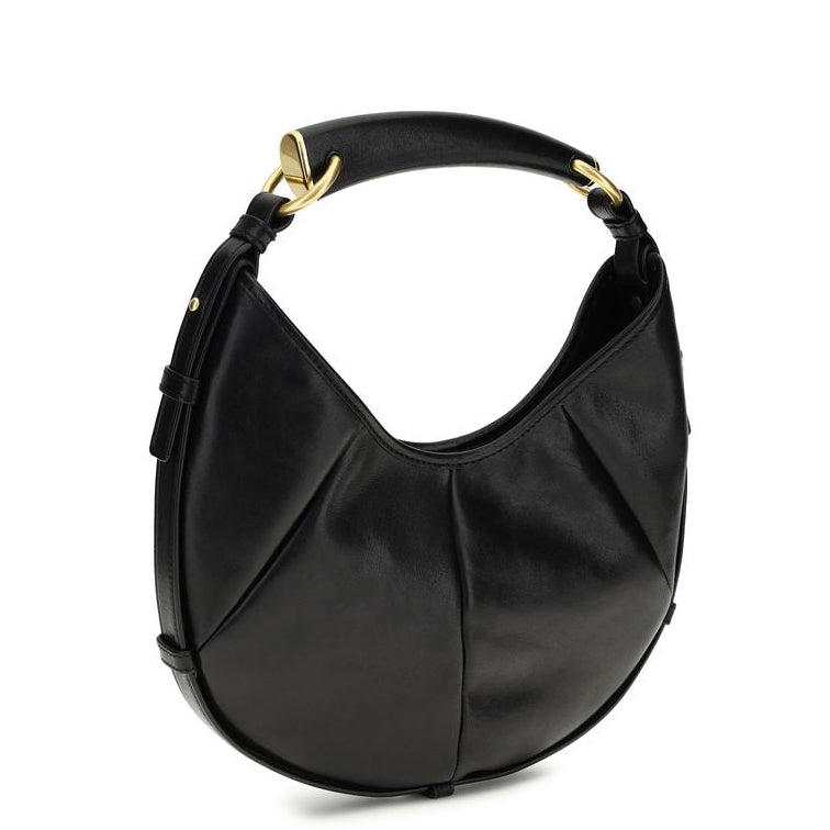 Sac bandoulière Bos Taurus en cuir de veau noir Saint Laurent