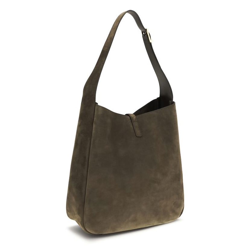 Sac bandoulière Bos Taurus en cuir de veau bicolore Saint Laurent
