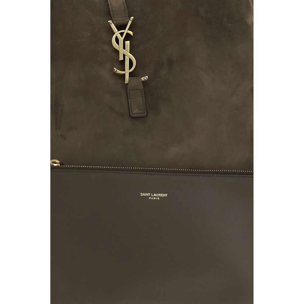 Sac bandoulière Bos Taurus en cuir de veau bicolore Saint Laurent