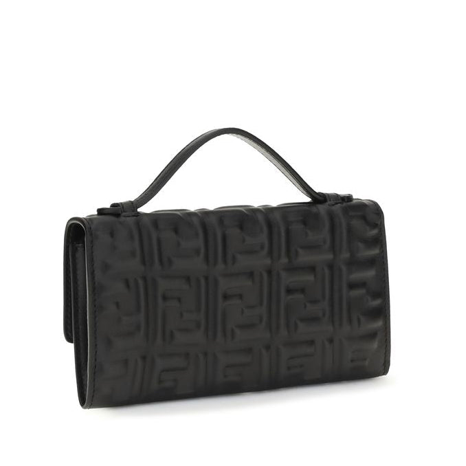 Sac bandoulière Bos Taurus en cuir de veau noir Fendi