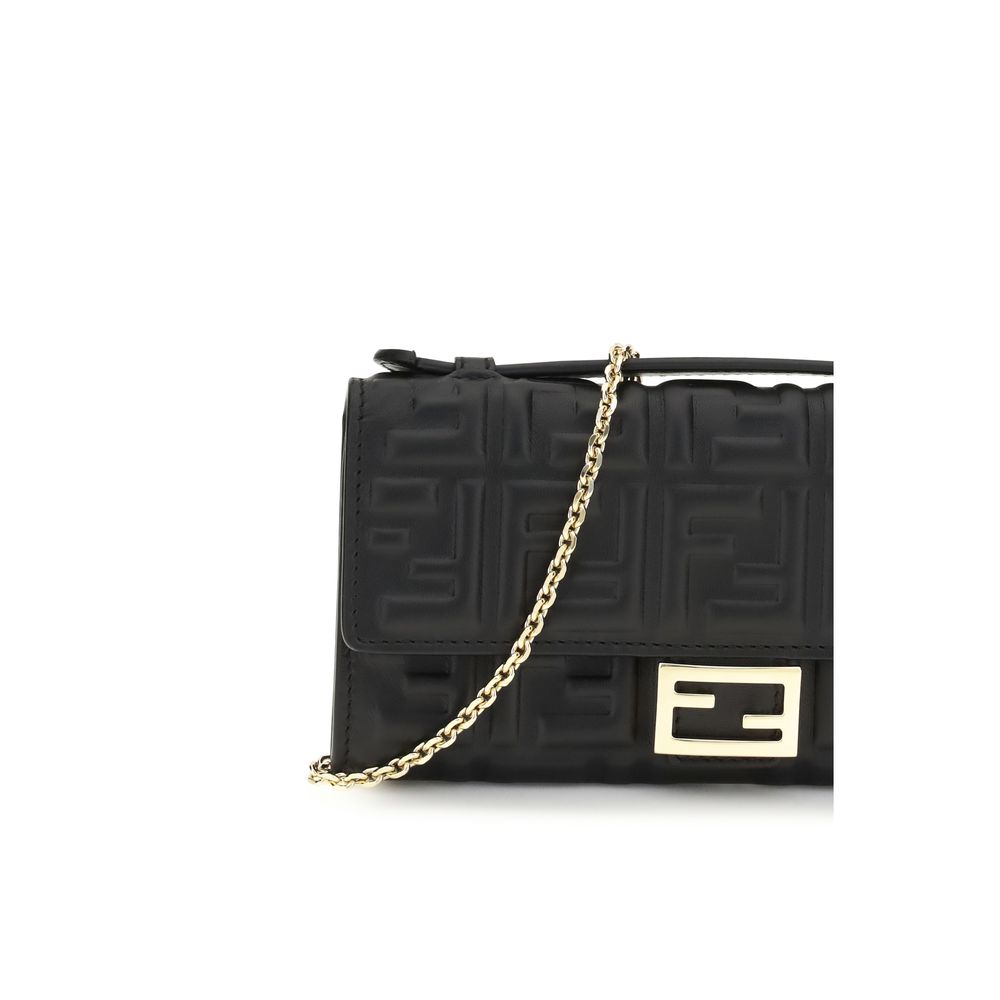 Sac bandoulière Bos Taurus en cuir de veau noir Fendi