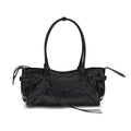 Sac bandoulière Bos Taurus en cuir de veau noir Balenciaga