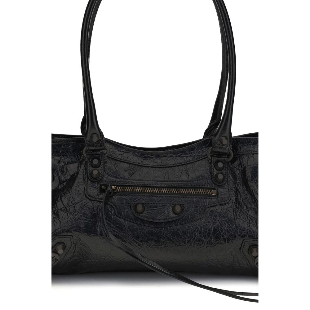 Sac bandoulière Bos Taurus en cuir de veau noir Balenciaga