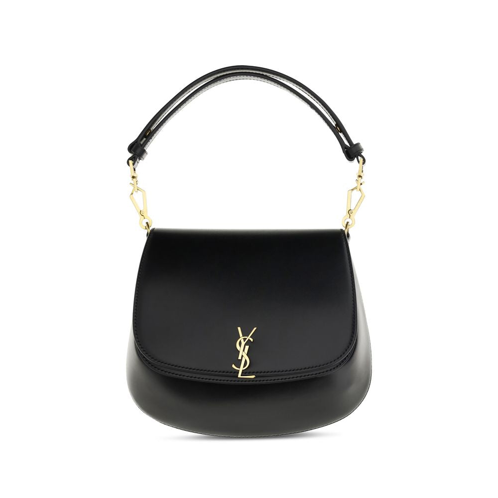Sac à main Bos Taurus en cuir de veau noir Saint Laurent