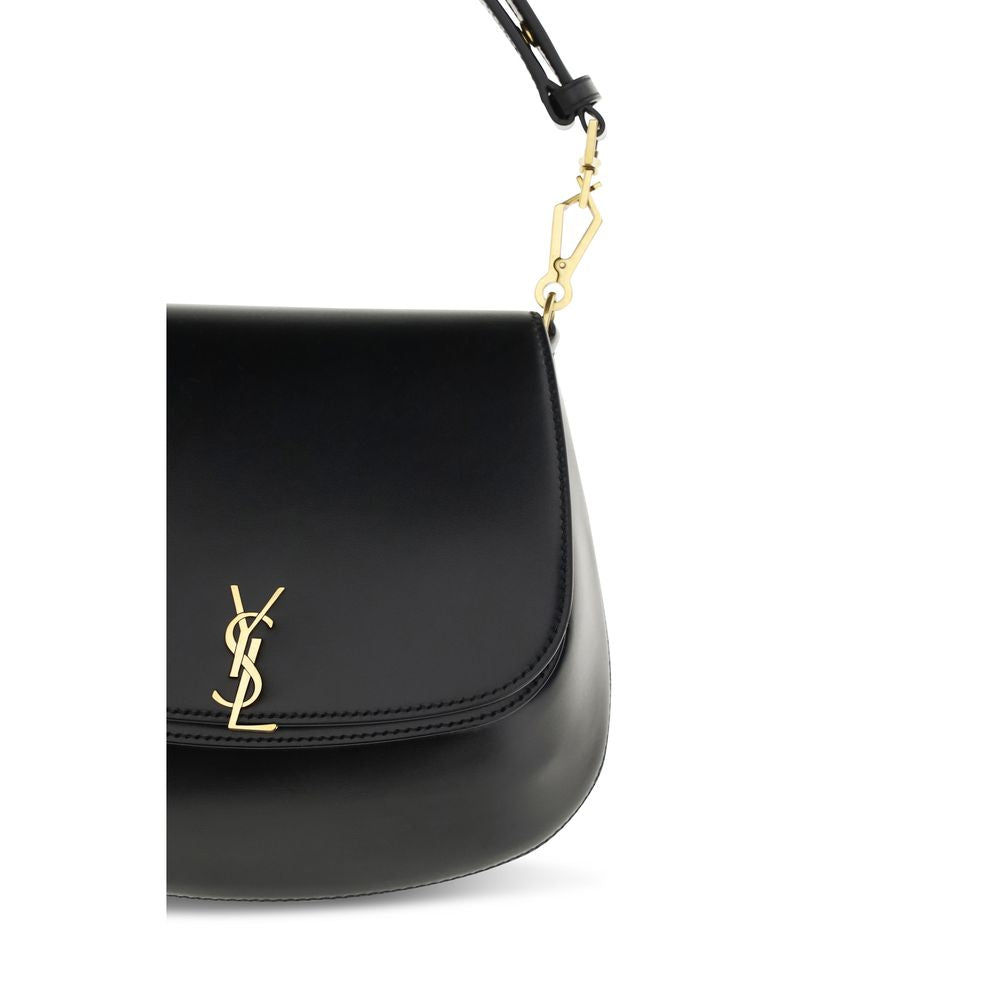 Sac à main Bos Taurus en cuir de veau noir Saint Laurent
