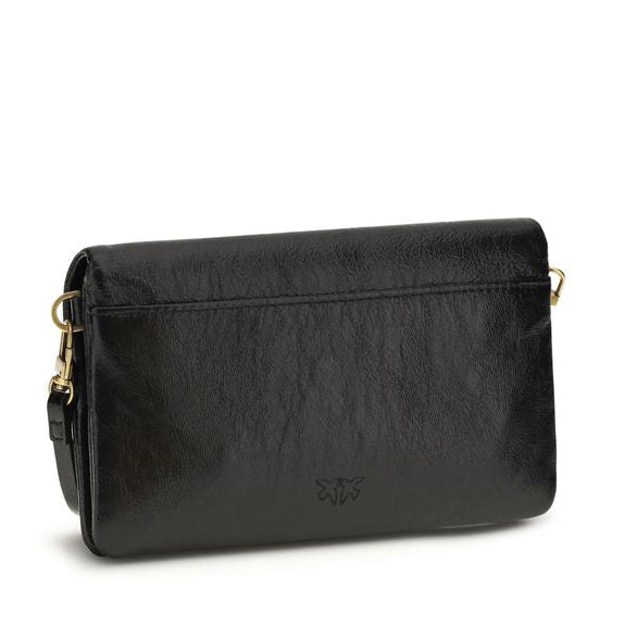 Sac bandoulière en cuir de chèvre noir Pinko