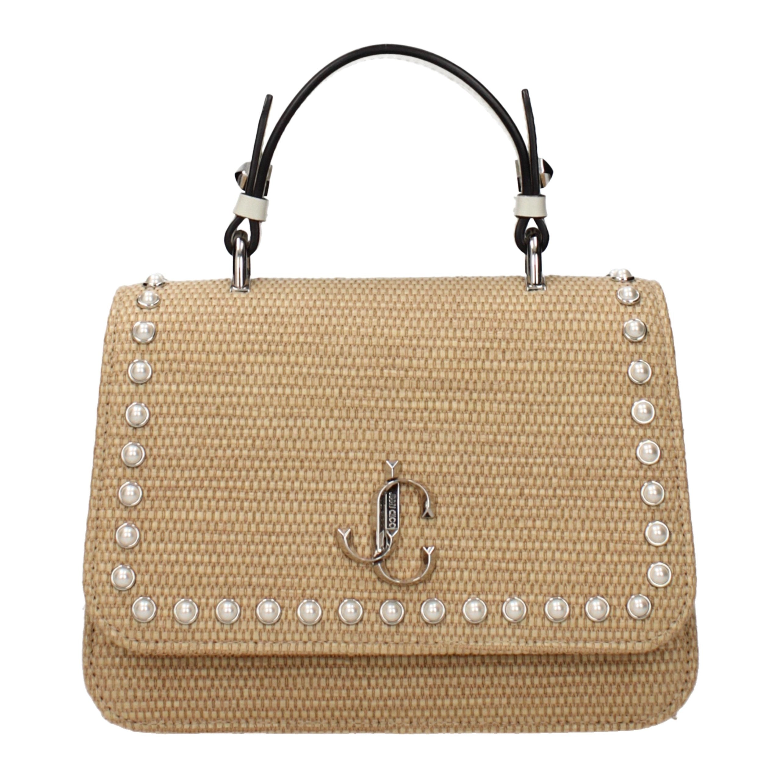 Sac bandoulière en raphia beige Jimmy Choo