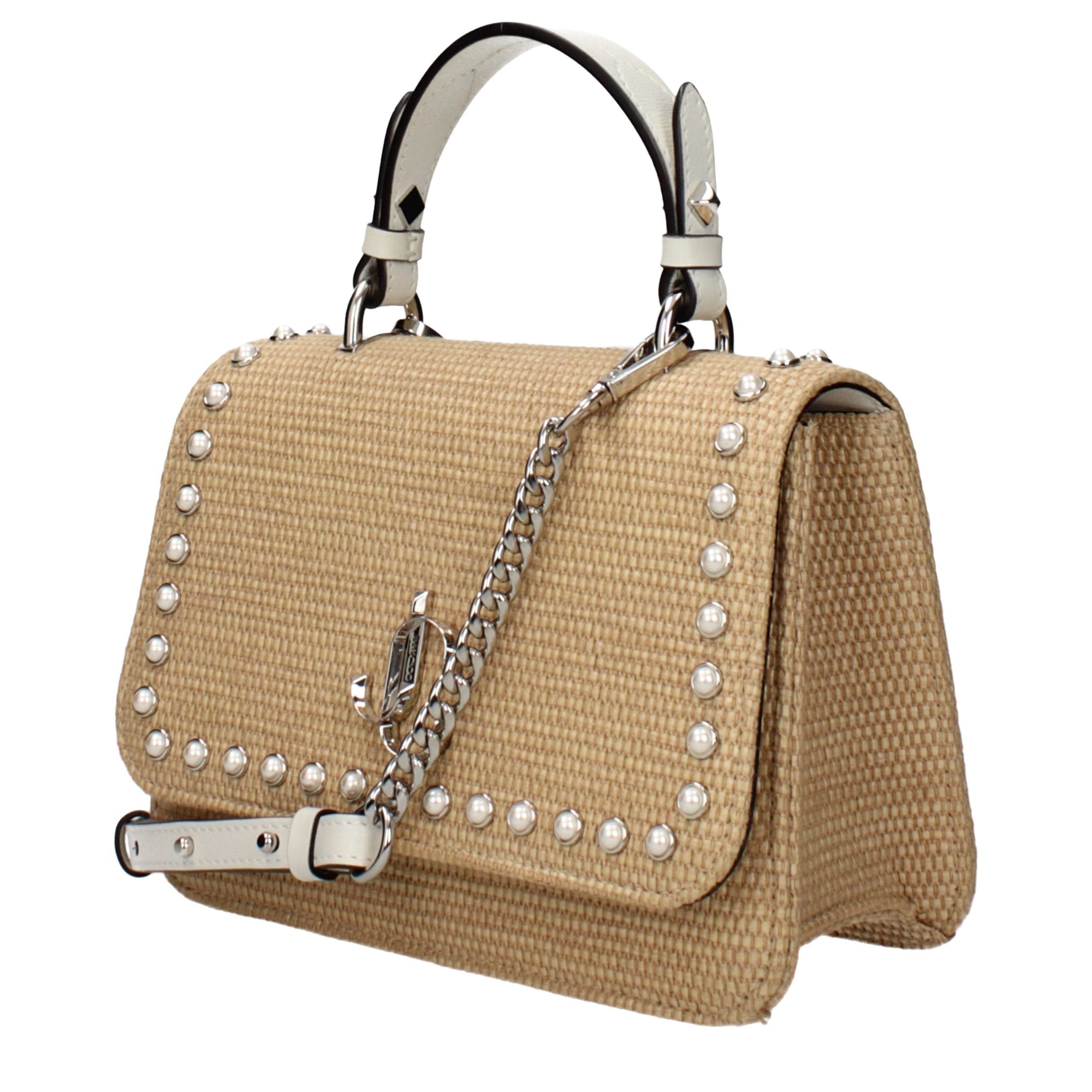 Sac bandoulière en raphia beige Jimmy Choo