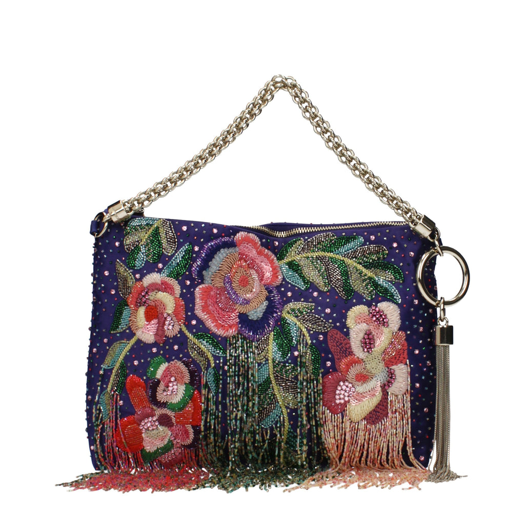 Sac bandoulière en satin violet Jimmy Choo
