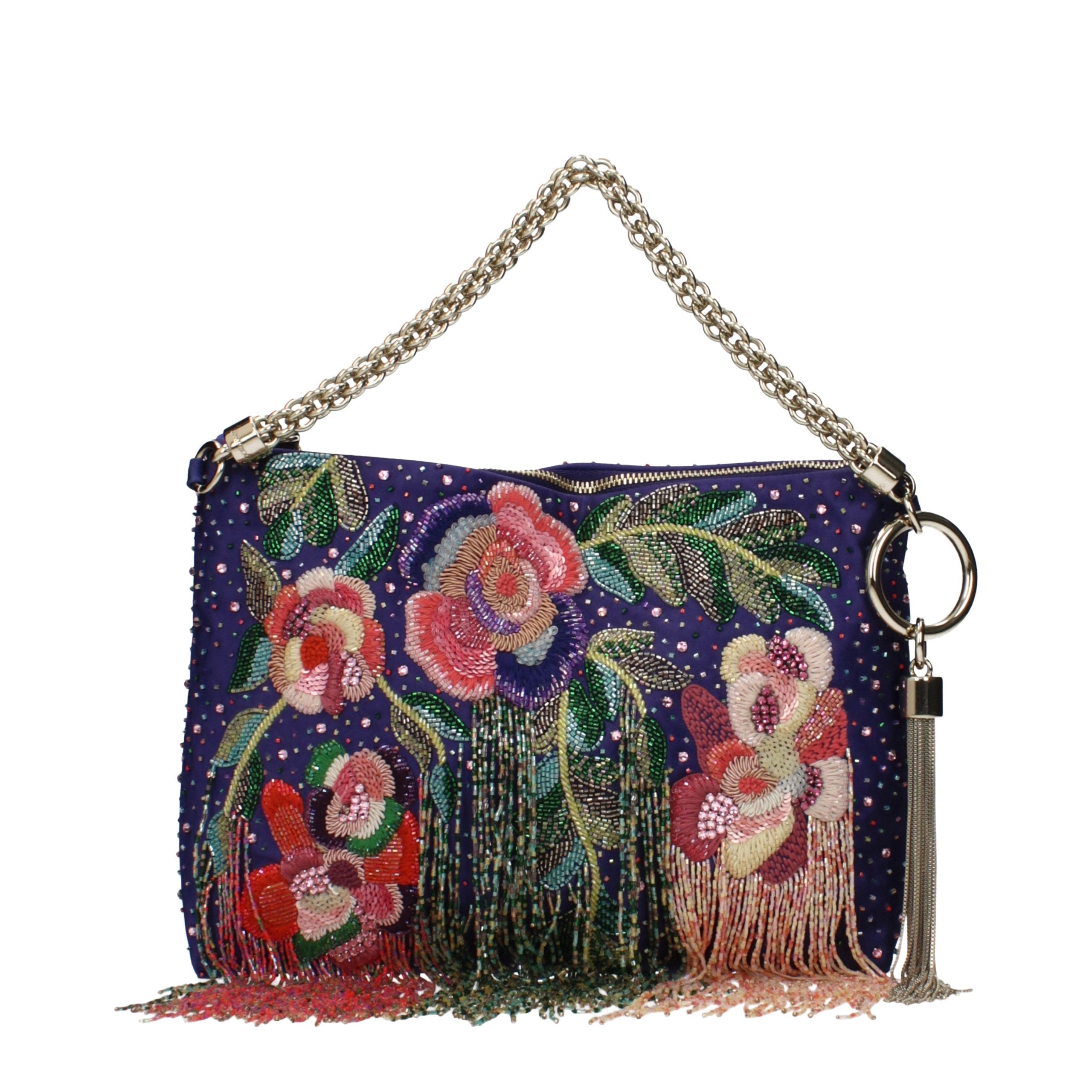 Sac bandoulière en satin violet Jimmy Choo