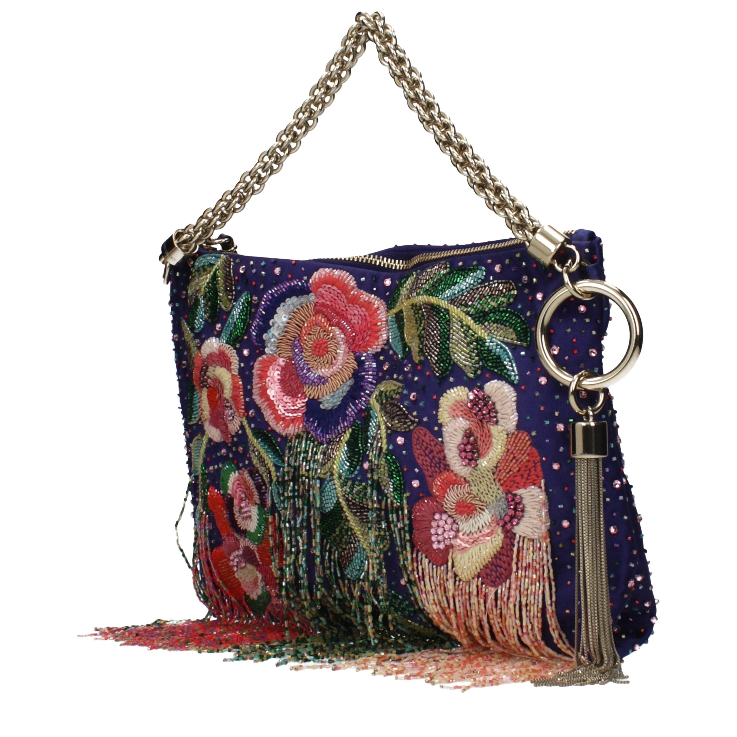Sac bandoulière en satin violet Jimmy Choo