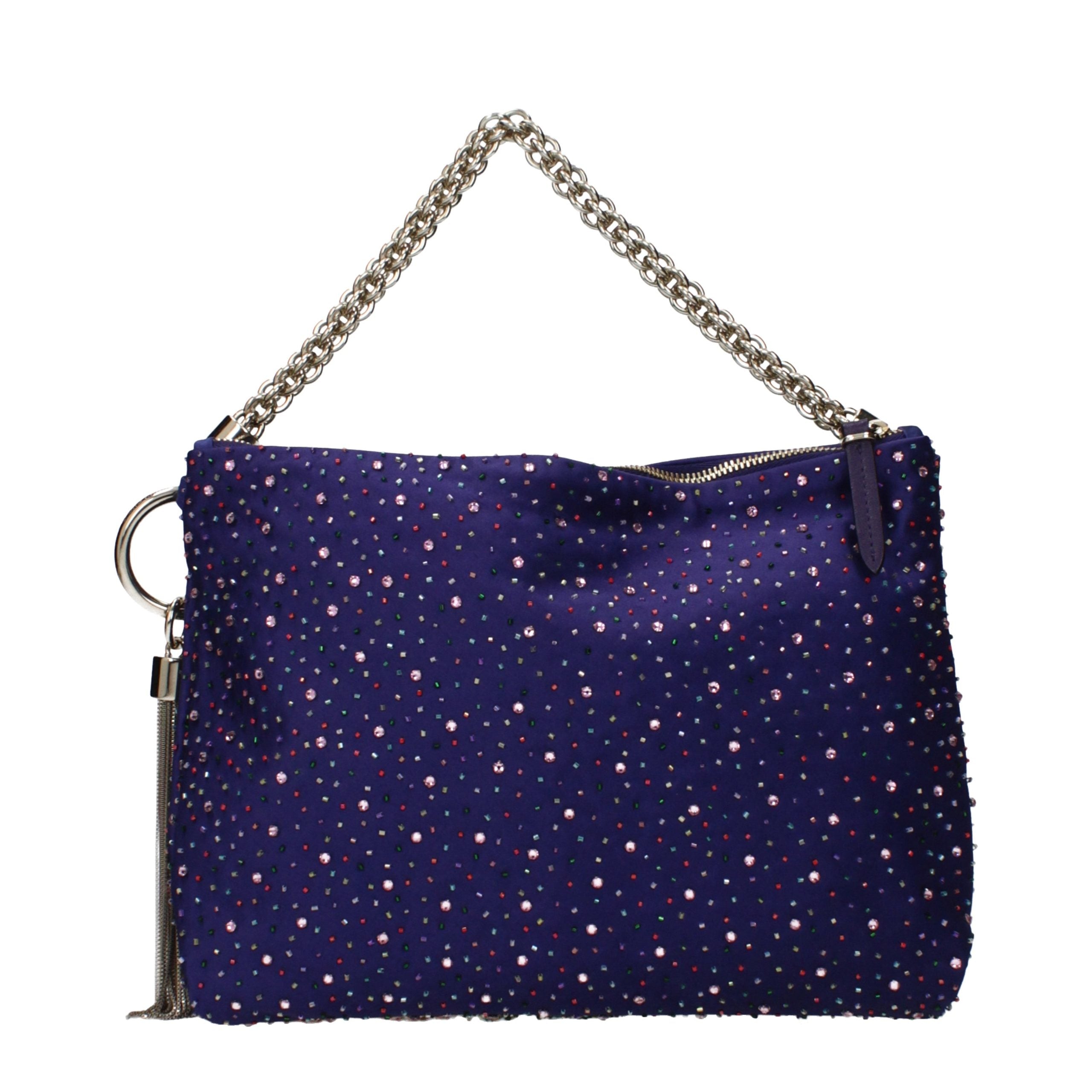 Sac bandoulière en satin violet Jimmy Choo
