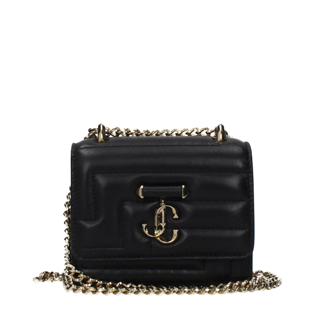 Sac bandoulière en cuir noir Jimmy Choo