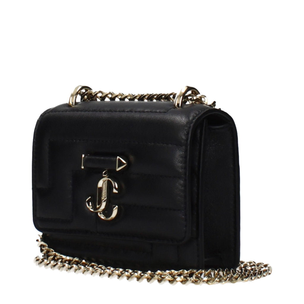 Sac bandoulière en cuir noir Jimmy Choo