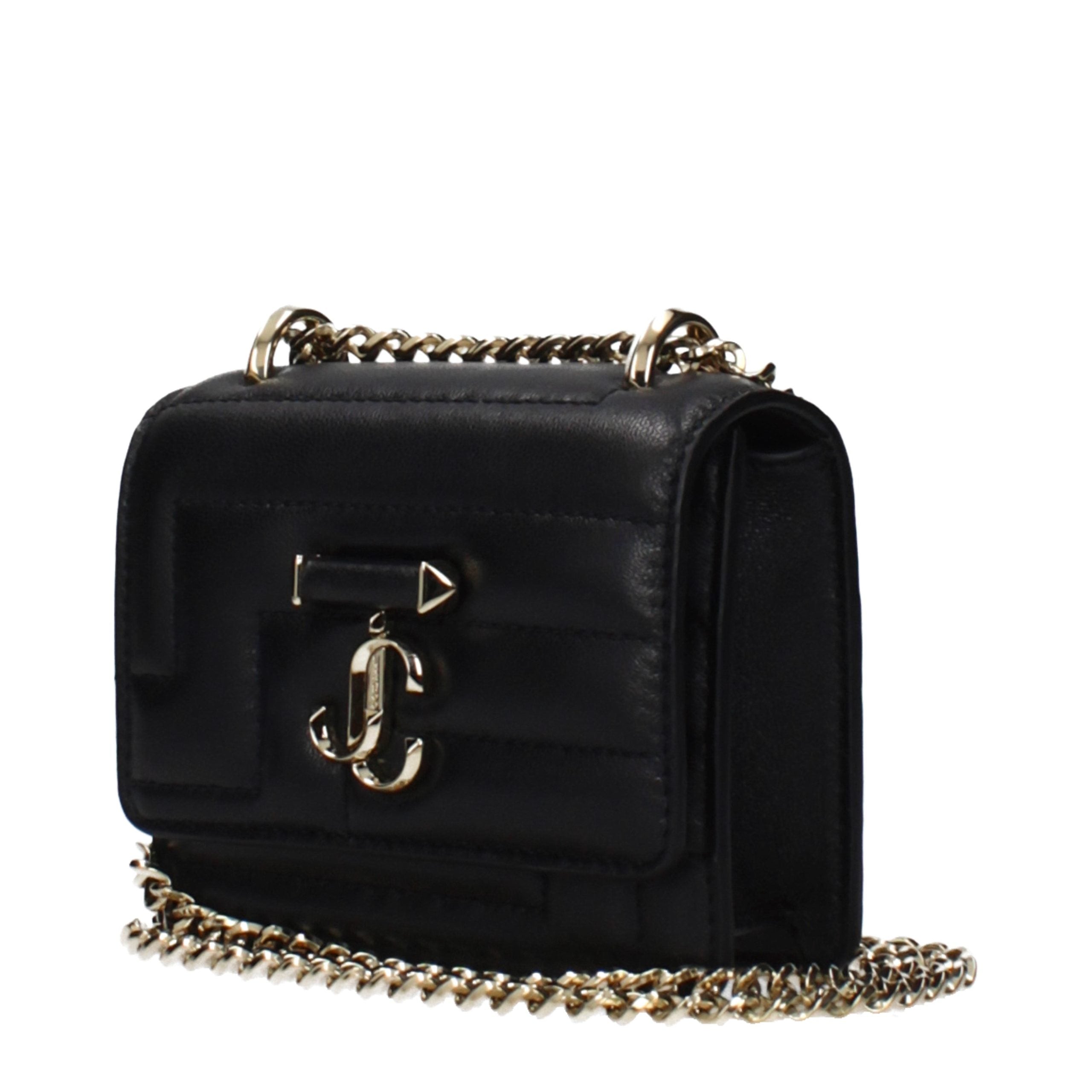 Sac bandoulière en cuir noir Jimmy Choo