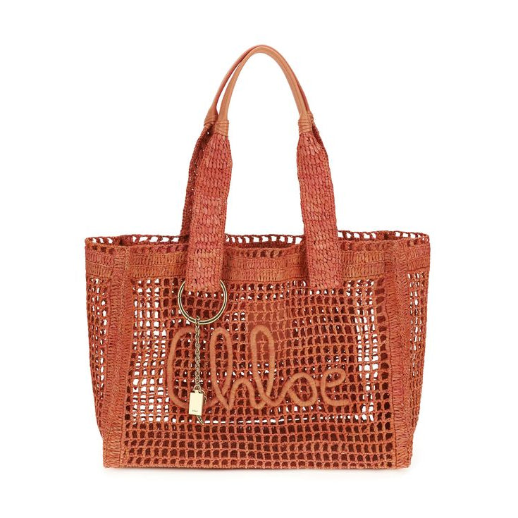 Sac à main cabas en raphia Chloé