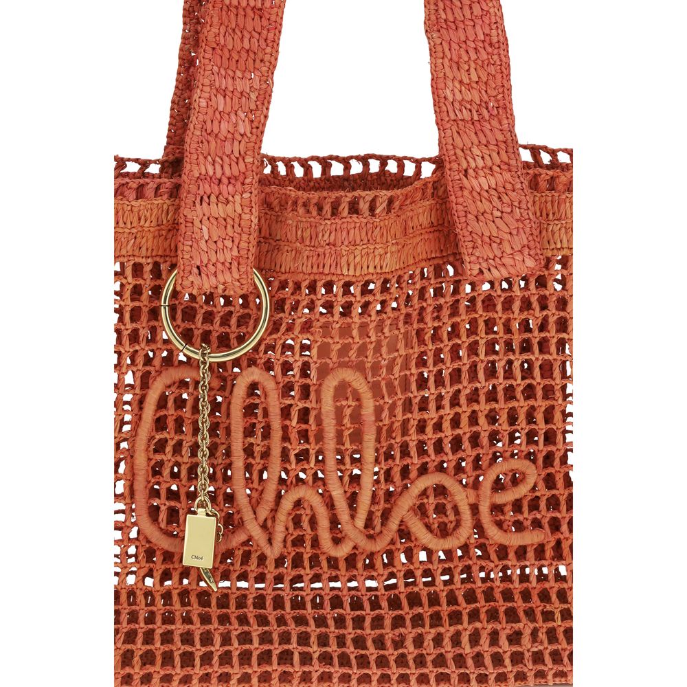 Sac à main cabas en raphia Chloé