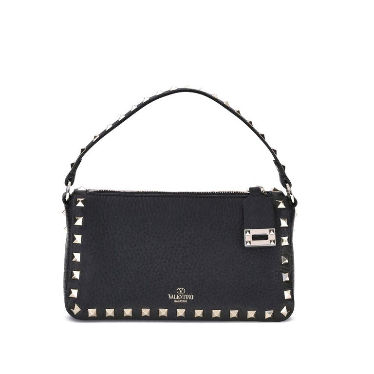 Sac bandoulière Bos Taurus en cuir de veau noir Valentino Garavani