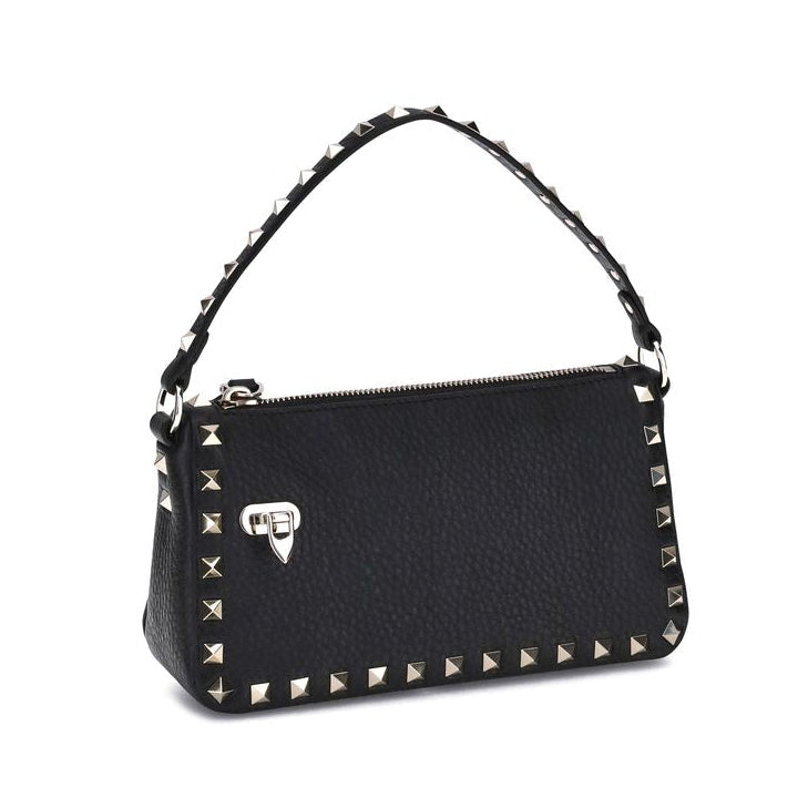 Sac bandoulière Bos Taurus en cuir de veau noir Valentino Garavani