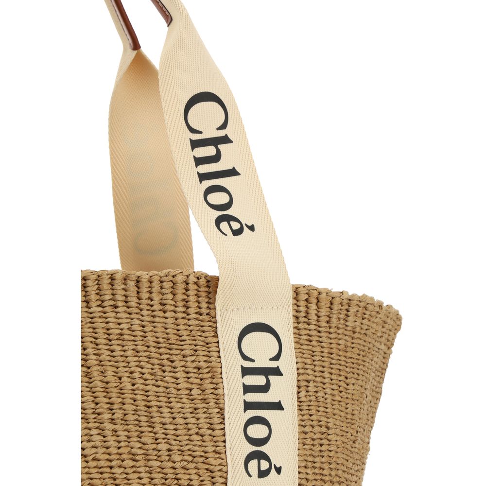 Sac à main cabas en papier brun Chloé