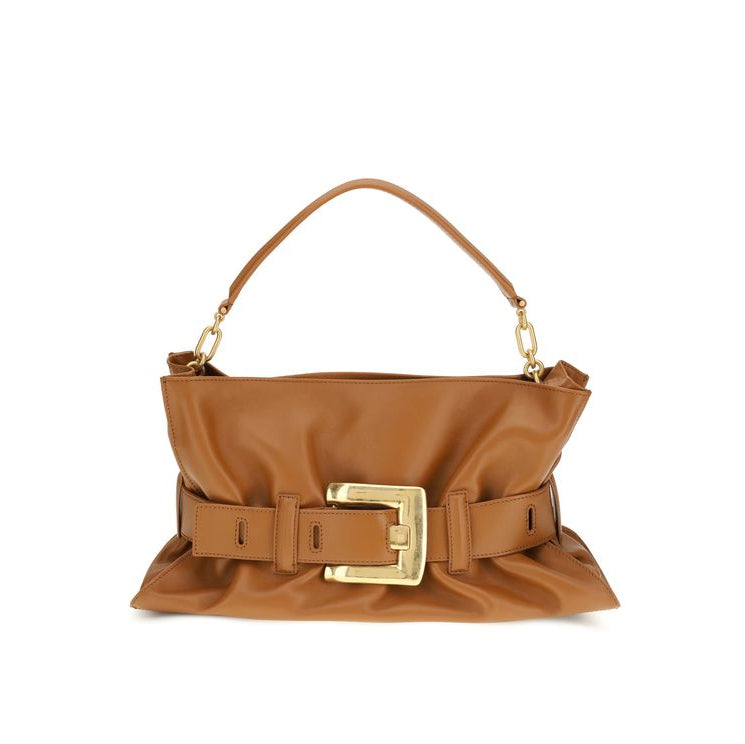 Sac à main Bos Taurus en cuir de veau noir Balmain