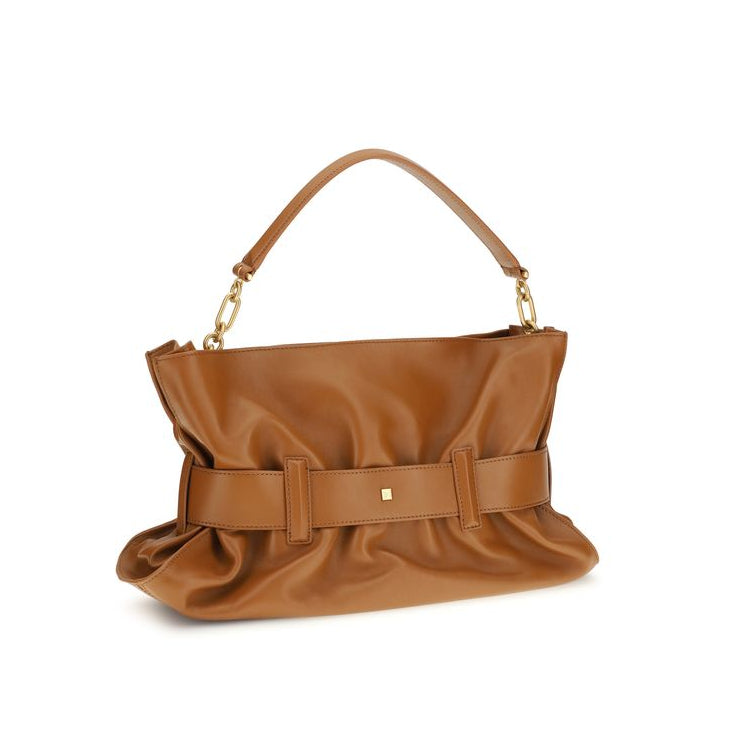 Sac à main Bos Taurus en cuir de veau noir Balmain