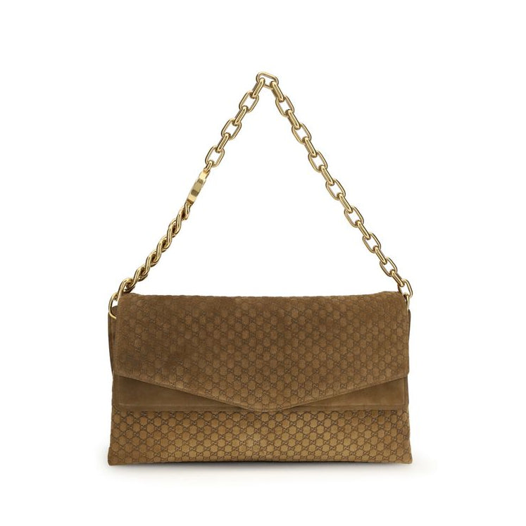 Brown Suede Leather Handbag Gucci