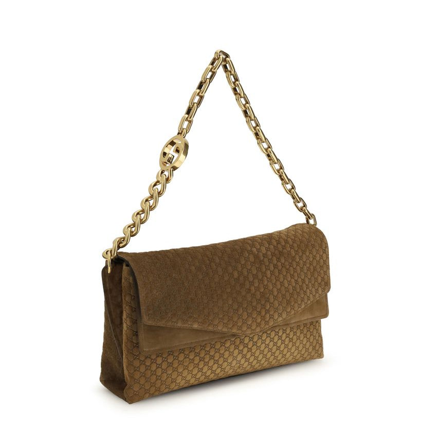 Brown Suede Leather Handbag Gucci