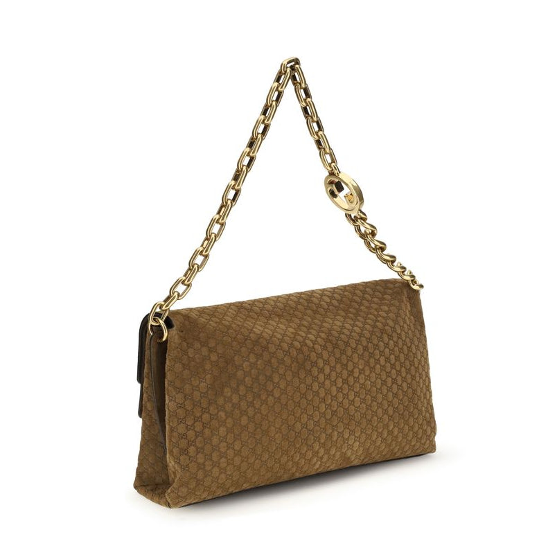 Brown Suede Leather Handbag Gucci