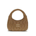 Beige Calf Leather Bos Taurus Handbag Miu Miu