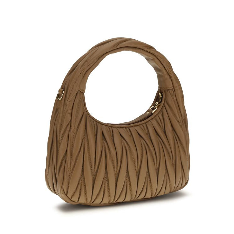 Beige Calf Leather Bos Taurus Handbag Miu Miu